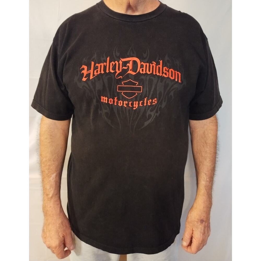 Harley Davidson Men's T-Shirt Mike Bruno Bayou Country Houma, LA Size 2XL Black